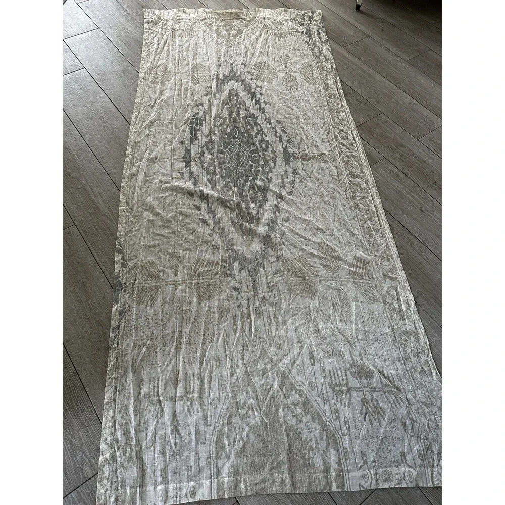 2 West Elm sheer Distressed Medallion Curtains Drapes Panels 48 x 108